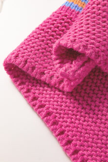 Chunky Gebreide Pullover Trui - maat L Roze