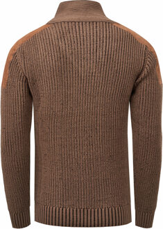 Chunky gebreide trui met opstaande kraag - maat Camel