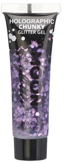 Chunky Glittergel - lichaam/gezicht - paars - 12 ml - feestdecoraties