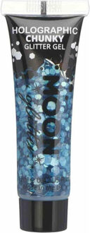 Chunky Glittergel voor lichaam en gezicht - blauw - 12 ml