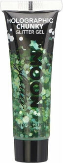 Chunky Glittergel - voor lichaam en gezicht - groen - 12 ml