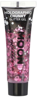 Chunky Glittergel voor lichaam en gezicht - roze - 12 ml
