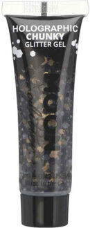 Chunky Glittergel voor lichaam en gezicht - zwart - 12 ml