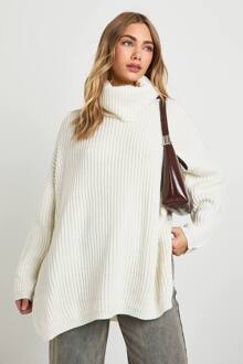 Chunky Oversized Boyfriend Trui, Cream - S