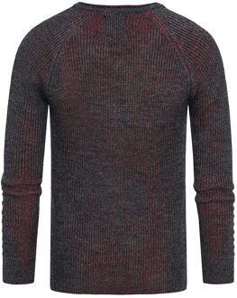 Chunky Slim Fit V-Hals Trui Donkergrijs - M