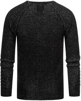 Chunky Slim Fit V-Hals Trui - maat L Zwart