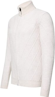 Chunky vest met hoge hals over de hele rits - maat Ecru