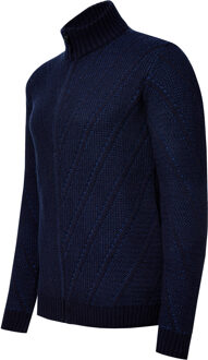 Chunky vest met hoge hals over de hele rits Marineblauw