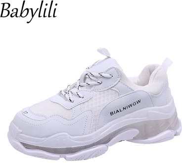 Chunky Women Sneakers Mesh Breathable Lady Jelly Dad Shoes Platform Female Casual Running Baskets Green 2021 Fashion Trend
