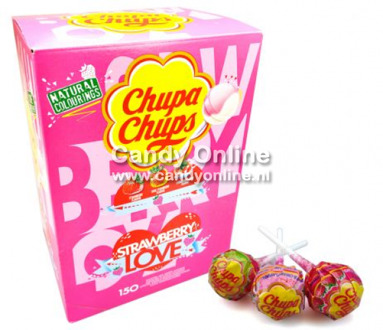 Chupa Chups Chupa Chups - Strawberry Love 12 Gram 150 Stuks