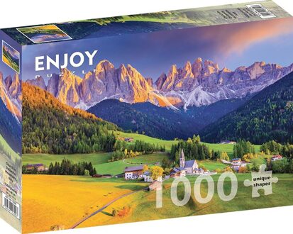 Church in Dolomites Mountains - Italy Puzzel (1000 stukjes)