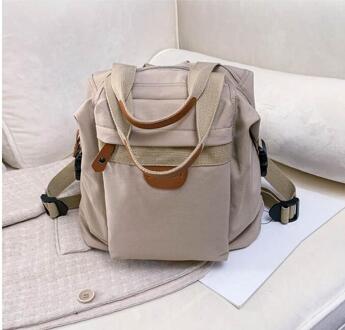 Chuwanglin Rugzak Splice Patroon Vrouwelijke Rugzak Voor Tiener Studen Schooltassen Student Zak Mochila Reistas D51810 khaki