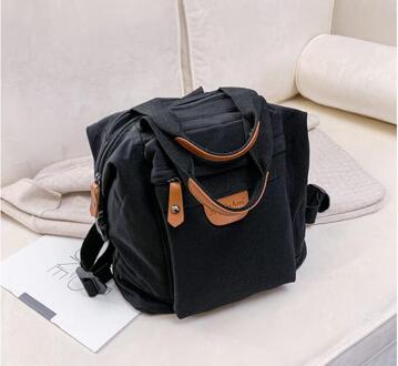 Chuwanglin Rugzak Splice Patroon Vrouwelijke Rugzak Voor Tiener Studen Schooltassen Student Zak Mochila Reistas D51810 zwart