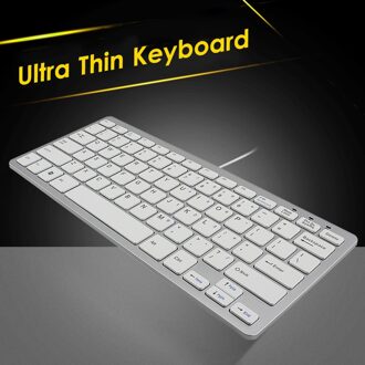 CHYI Mini Slanke Draagbare Toetsenbord Usb Kabel Bedrade Ultra Dunne PC Computer Wit Keybord Voor Laptop Ergonomische Kantoor Toetsenbord Voor mac