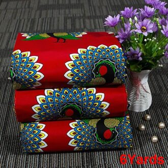 Chzimade Pauw Bloem Prints Echte Wax Stof Ankara Afrikaanse Katoen Batik Stof Voor Vrouwen Jurk Diy Maken Ambachten 6yards