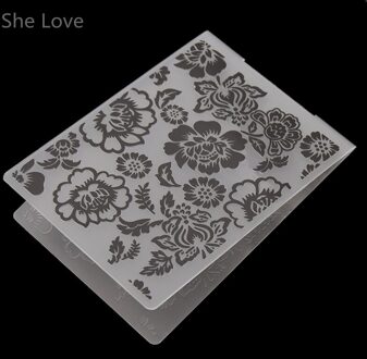 Chzimade Plastic Embossing Map Pioen Bloem Diy Scrapbooking Fotoalbum Kaart Papier Ambachtelijke Decoratie
