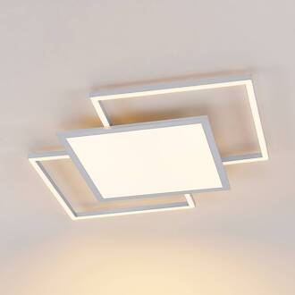 Ciaran LED plafondlamp, vierkanten, CCT zilver