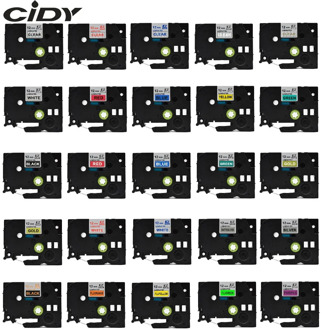 CIDY tze-231 laminated tze231 tze 231 12mm Black on white label Tape tz231 for brother p-touch printer PT-E500W PT-E100B tze-131