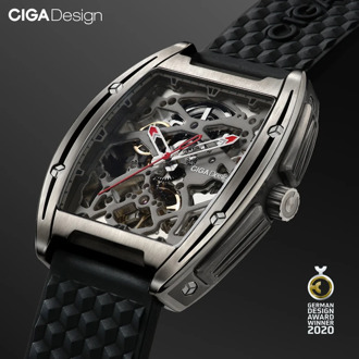 CIGA DESIGN Z Series Titanium Case Automatic Mechanical Wristwatch Silicone Strap Timepiece (With One Leather Strap For Free)