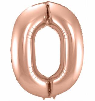 Cijfer 0 Rose Gold Helium 86 Cm Goudkleurig