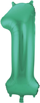 Cijfer 1 Mat groen Helium 86cm