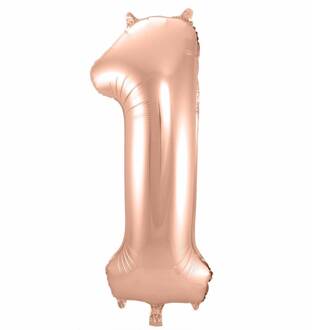 Cijfer 1 Rose Gold Helium 86 Cm Goudkleurig