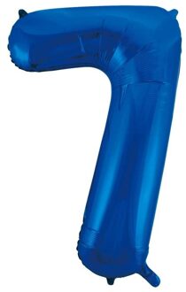 Cijfer 7 jaar folie ballon blauw van 86 cm - Ballonnen