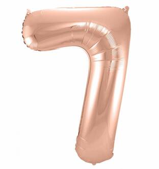 Cijfer 7 Rose Gold Helium 86 Cm Goudkleurig