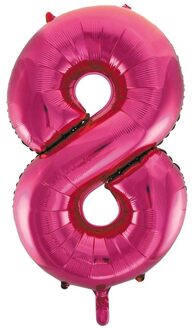 Cijfer ballon in roze 8