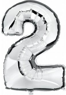 Cijfer ballon in zilver 2