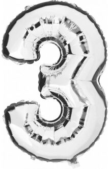 Cijfer ballon in zilver 3