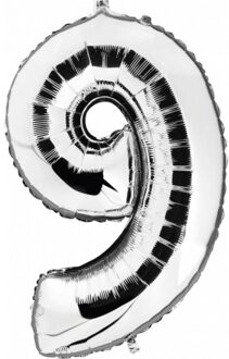 Cijfer ballon in zilver 9