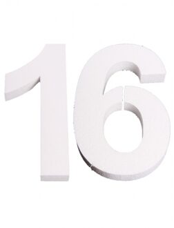 Cijfer drie van piepschuim 25 cm