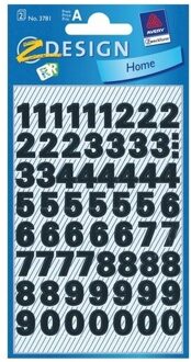 Cijfer etiketten/stickers - zwart - weerbestendig - 244x stuks - 9 mm - stickervellen kantoor/thuis