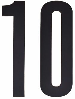 Cijfer sticker 10 zwart 10 cm