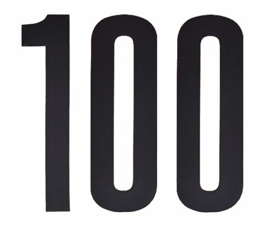 Cijfer sticker 100 zwart 10 cm