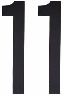 Cijfer sticker 11 zwart 10 cm