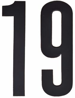 Cijfer sticker 19 zwart 10 cm - klikocijfers / losse plakcijfers