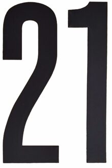 Cijfer sticker 21 zwart 10 cm