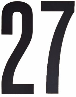 Cijfer sticker 27 zwart 10 cm
