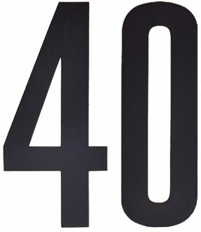 Cijfer sticker 40 zwart 10 cm