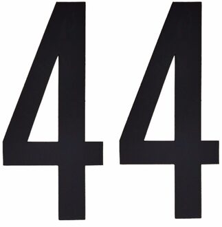 Cijfer sticker 44 zwart 10 cm