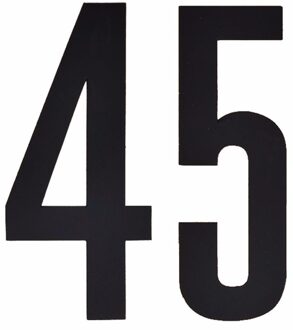 Cijfer sticker 45 zwart 10 cm