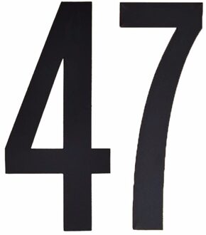 Cijfer sticker 47 zwart 10 cm