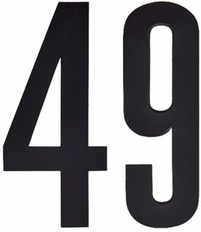 Cijfer sticker 49 zwart 10 cm - klikocijfers / losse plakcijfers