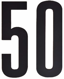 Cijfer sticker 50 zwart 10 cm