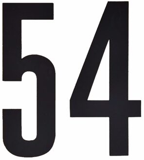 Cijfer sticker 54 zwart 10 cm