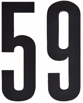 Cijfer sticker 59 zwart 10 cm - klikocijfers / losse plakcijfers