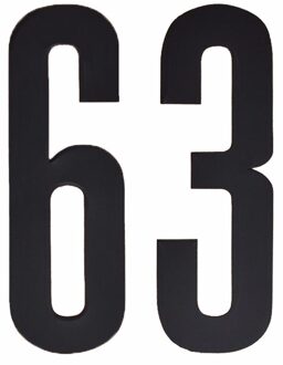 Cijfer sticker 63 zwart 10 cm