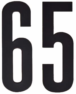 Cijfer sticker 65 zwart 10 cm - klikocijfers / losse plakcijfers